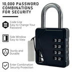 4 Dial Combo Padlock 4 (Black - 4 Pack)