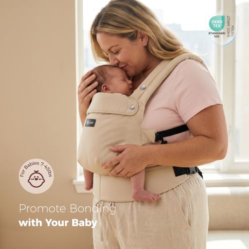 PureHug Baby Carrier (Cotton-Khaki / Extended Fit (45"-69" Waist))