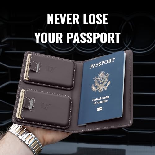 Passport Wallet with Holder for AirTag (Slate)
