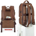 Leather Laptop Backpack (15.6inch / Leather-brown)