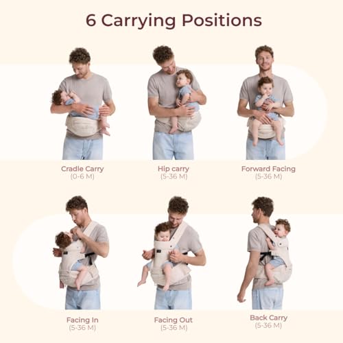 Baby Carrier with Hip Seat (AirMesh Almond)