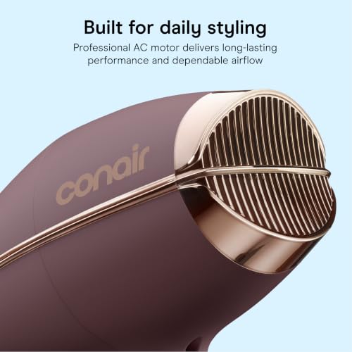 Hair Dryer with Diffuser & Concentrator (Plum / 1 Count (Pack of 1))