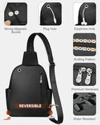 Large Sling Bag for Women (Pure Black)