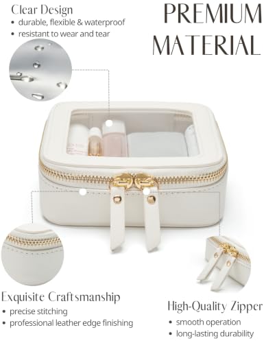 Small Clear Makeup Bag for Purse (White / Mini Chic)
