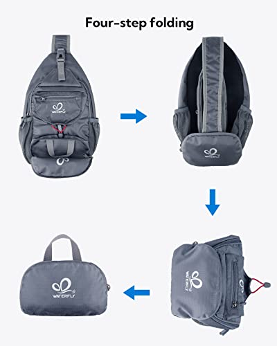 Packable Small Crossbody Sling Backpack Shoulder Chest Bag Daypack for Hiking Traveling Grey (New Grey)