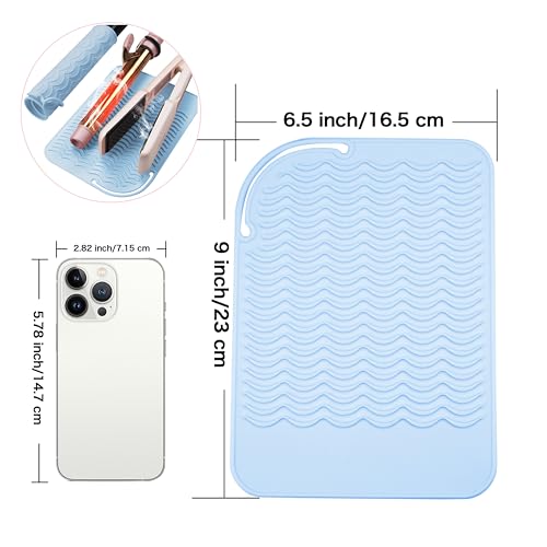 Silicone Mat for Hair Tools Curling Iron Mat (Blue)