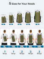 Waterproof Dry Bag Backpack with Emergency Whistle (40L / Dark Green)