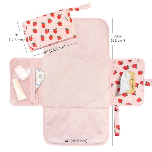 Portable Diaper Changing Pad (Strawberries)