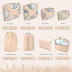 8 Set Packing Cubes for Travel (8 Set - Nude Biege / Set of 8)