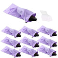 10 Pack Shoe Bags for Travel Satin Fabric Shoe Bag with Drawstring for Men Women Travel Protecting Storing Shoes (Violets)