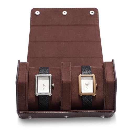 2 Slot Watch Box Brown Hexagonal (Brown / 2-Slot)