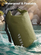 Waterproof Dry Bag Backpack with Emergency Whistle (40L / Dark Green)