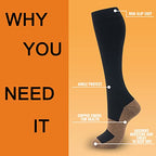 8 Pairs Compression Socks for Men & Women 20 (Small-Medium / 22-8 pairs-black copper)