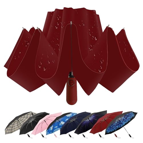 Inverted Umbrella for Rain (Wine / 46 Inch)