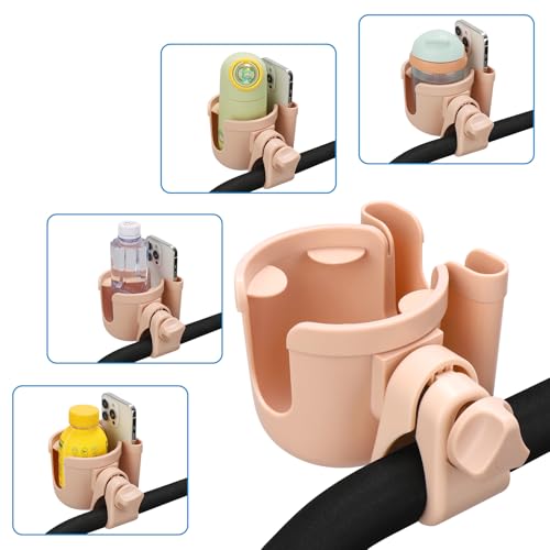 Stroller Cup Holder with Phone Holder (All Pink)