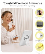 Travel Makeup Bag Cosmetic Bag with Lighted Mirror (Yellow / Medium)