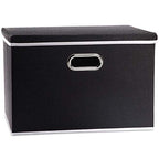 Large Foldable Storage Box with Lid [1 (Black / L(1-Pack))