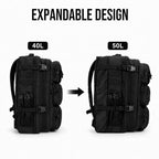 Large Black Tactical Backpack for Men (Black)