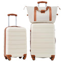 Luggage sets of 2 Piece (Luggage Set With Bags / White and Brown-1(20+24+bag))