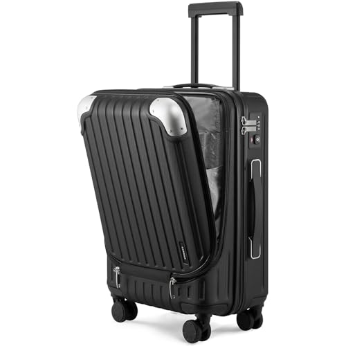 Carry on Luggage 22x14x9 Airline Approved (Black / 20 Inch)