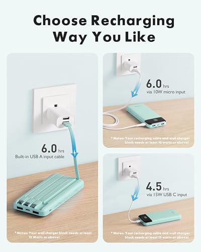 Portable Charger with Built in Cables (Qing)