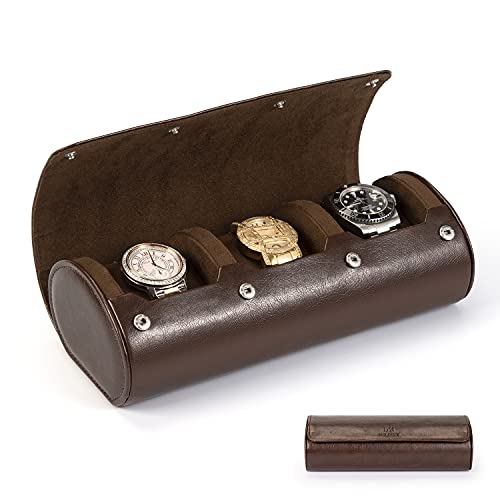 Watch Roll Travel Case (3 slots / Dark Brown)