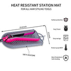 Heat Resistant Curling Iron Mat & Travel Pouch (Gray)