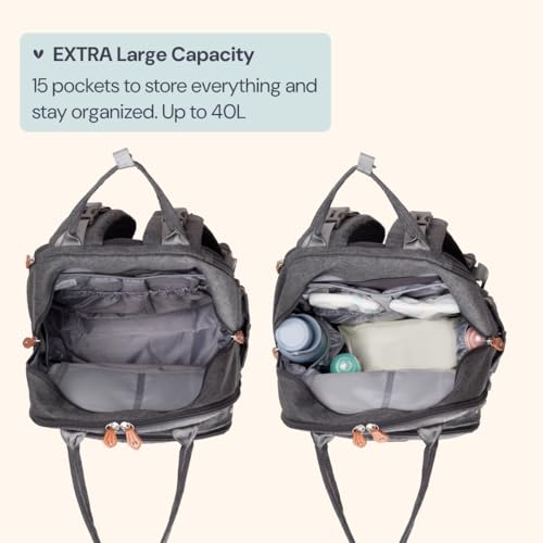 Extra Large Diaper Bag Backpack (Dark Gray)