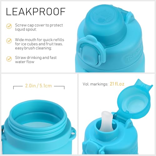 Collapsible Water Bottles with Straw for Travel (Ocean Breeze)