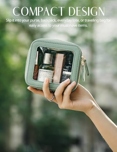 Clear Makeup Bag with Zipper (Sage Green / Mini & Medium)