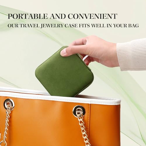 Travel Jewelry Case (F-Avocado Green / Medium Square)