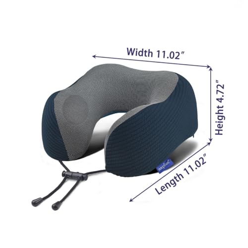 Neck Pillow for Travel with Travel Pouch (Black Striped Kit)