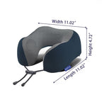 Neck Pillow for Travel with Travel Pouch (Black Striped Kit)
