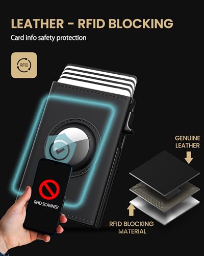 AirTag Wallet for Men (Deep Black)
