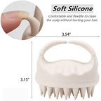 Hair Scalp Massager Shampoo Brush Hair Scrubber Washing Brush Silicone Scalp Exfoliator for Dandruff Removal (Beige / 1 Count(Pack of 1))