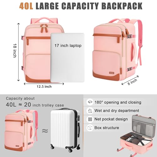 40L Travel Backpack (Pink / Large)