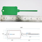 100pcs Reusable Blank Plastic Tags Ties Key Tags 1.45"*2.48" Serrated Tension Sealing Strap with Large Label Plastic Tie Mark Label Waterproof Hang Sign Write on Tag (Green)