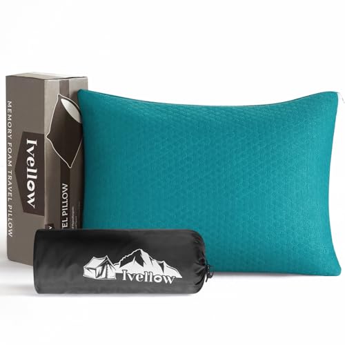 Memory Foam Travel Pillow (M-17.7 Inch x 13.8 Inch / Turquoise Blue)