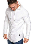 Mens Fashion Athletic Hoodies Sport Sweatshirts Solid Color Fleece Pullover white 2XL (XX-Large / White)