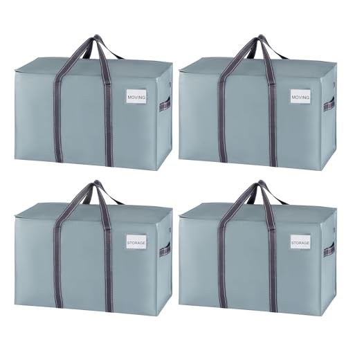 4 Pack Heavy Duty Moving Bags (4 Pack / Light Blue Matte)