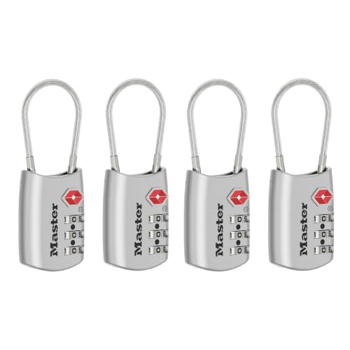 TSA Approved Combination Luggage Lock (Silver / 4 Pack)