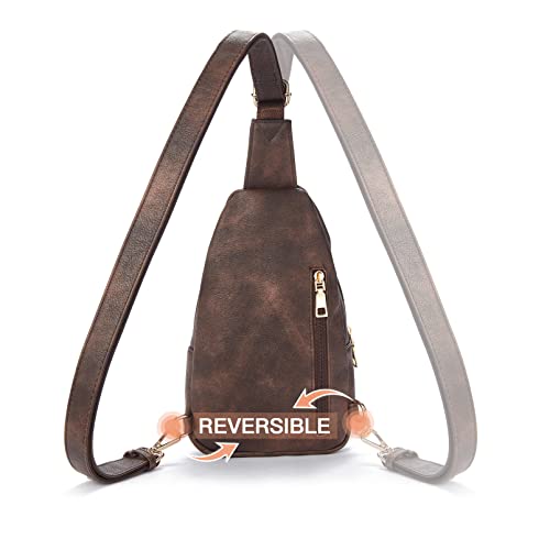 Crossbody Bags for Women Leather Sling Bag for Woman Travel Coffee (3-coffee)