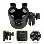 Stroller Cup Holder with Phone Holder (All Black)