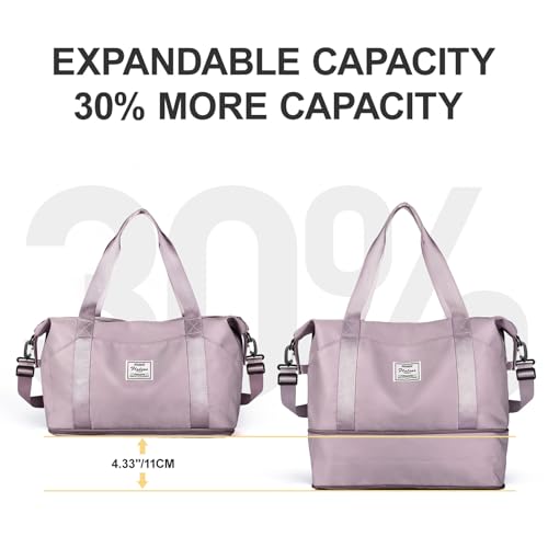 Large Travel Duffle Bag Carry On Weekender Bags for Women Men 18x14x8 Gym (A85-pinkpurple / X-large)