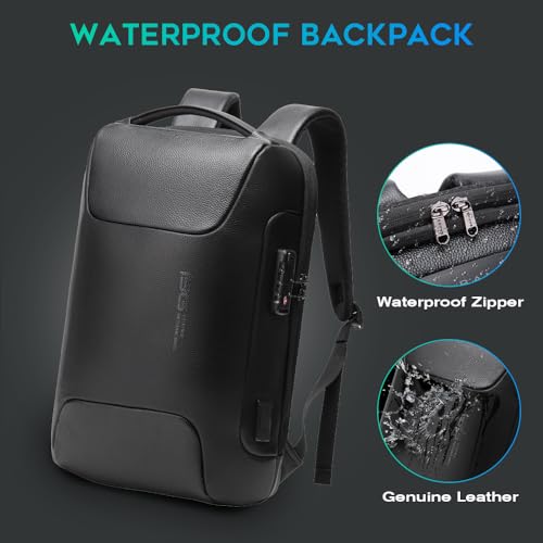 Genuine Leather Laptop Backpack Fits 15.6 Inch (Leather)