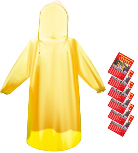 6 20 & 50 Pack Disposable Rain Ponchos for Adults (Orange / 50 Pack)