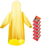 6 20 & 50 Pack Disposable Rain Ponchos for Adults (Orange / 50 Pack)