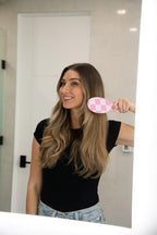 Checkered Hair Brush Detangler (Pink Checkered)