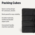 4 Piece Packing Cubes Travel Accessories Set (Black / 4 x Slim)
