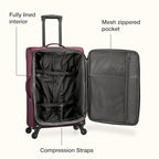 Anzio Softside Expandable Luggage with Spinner Wheels (Burgundy / 30-Inch Large)